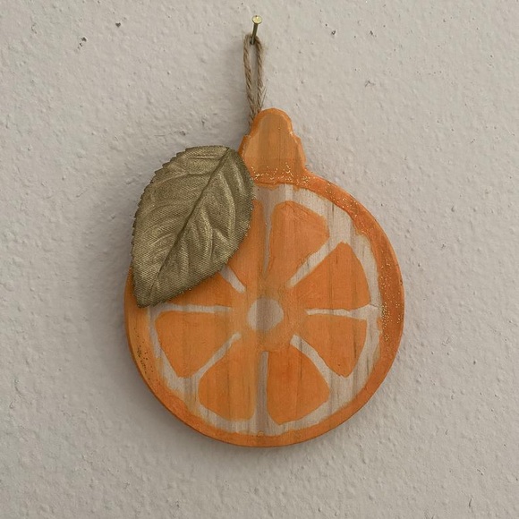 HANDPAINTED Wood Orange Slice Hanging Ornament - Picture 2 of 7